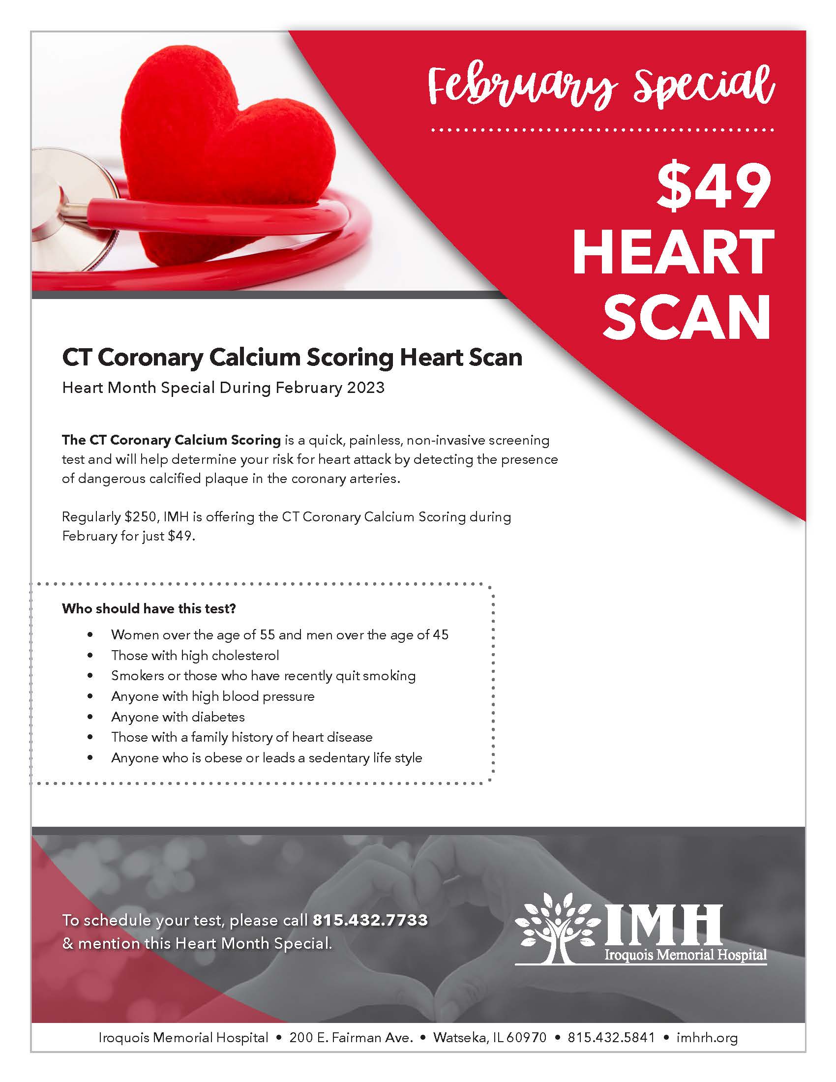 $49 February Heart Scan