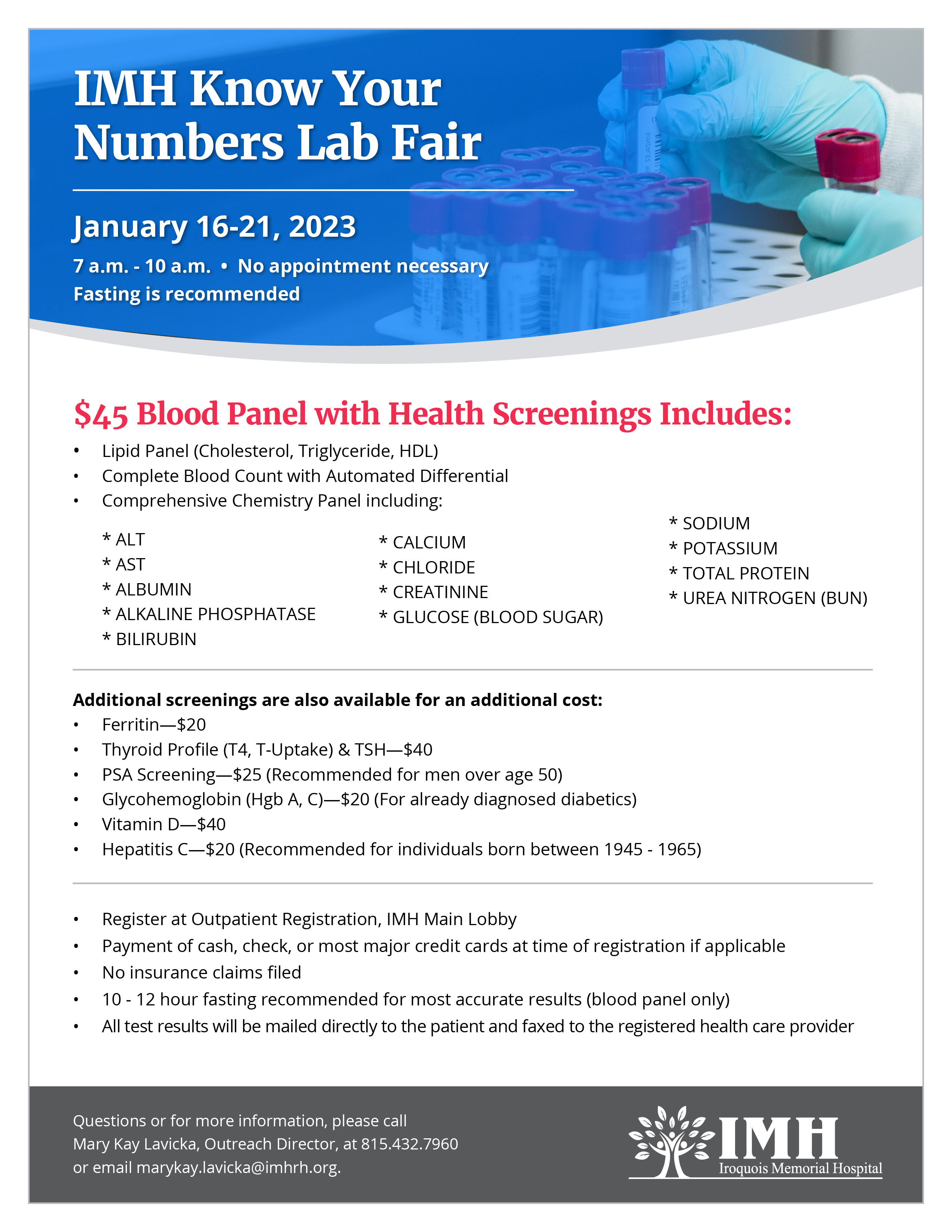 $45 Know Your Numbers Lab Fair